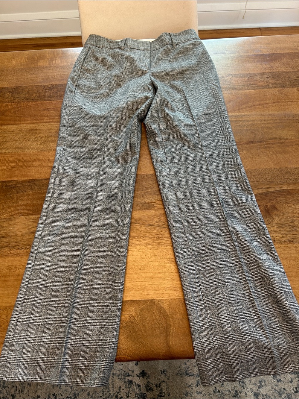 LOFT Julie Glen Plaid Trousers - Gray